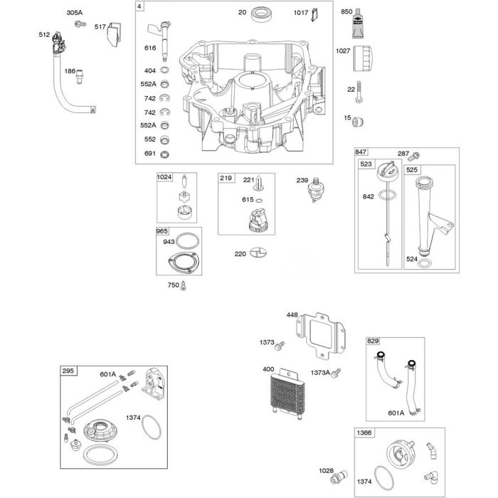 Sump Assembly For Briggs And Stratton Model No 49R977 0004 G1 Vertical