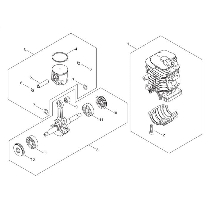 Cylinder Piston Crankshaft For Shindaiwa Ac Chainsaw L S Engineers