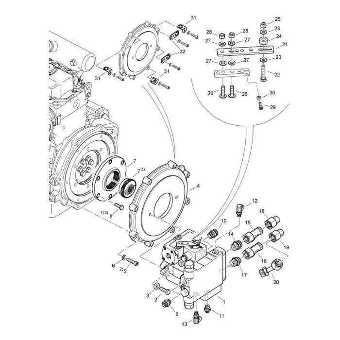 Pump Mounting Assembly For Bomag Bw Ad Cc Roller L S Engineers