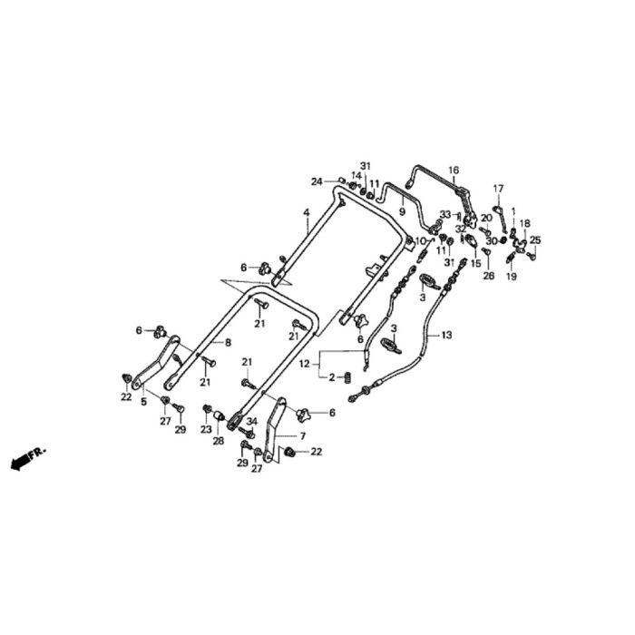 Handle Assembly For Honda Hrd K Qxeh Mower L S Engineers