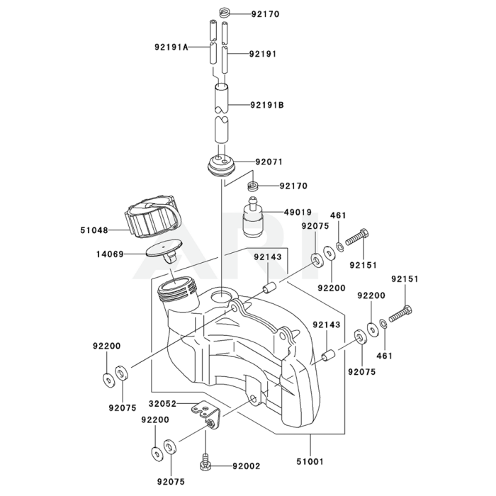 Fuel Tank Fuel Valve For Kawasaki Khs A Hedge Trimmer L S Engineers