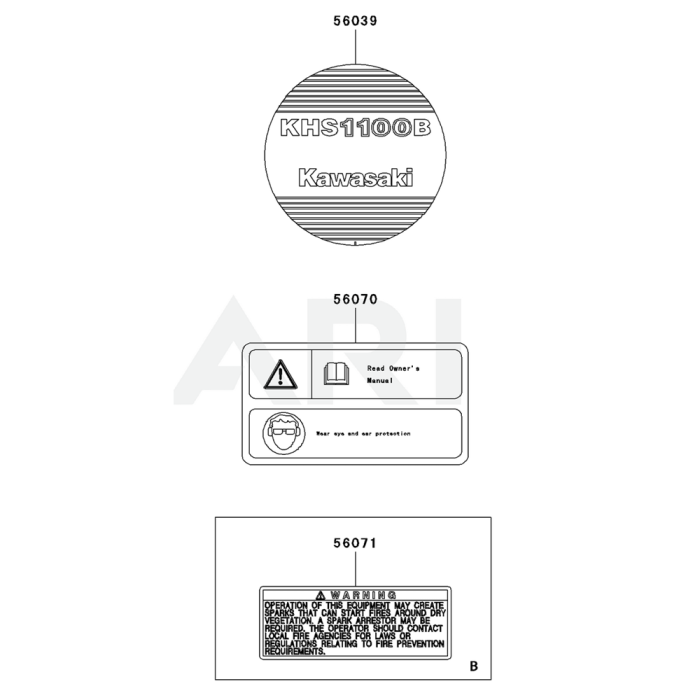 Label For Kawasaki Khs B Hedge Trimmer L S Engineers