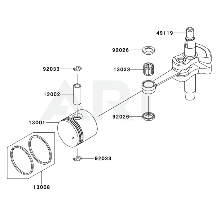 Piston Crankshaft For Kawasaki Khss A Hedge Trimmer L S Engineers