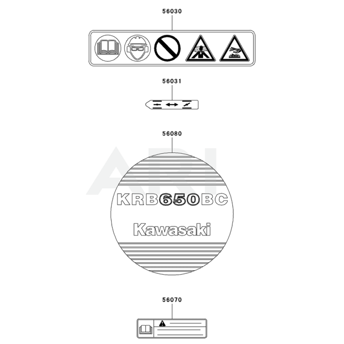 Label For Kawasaki KRB650BC Blower L S Engineers