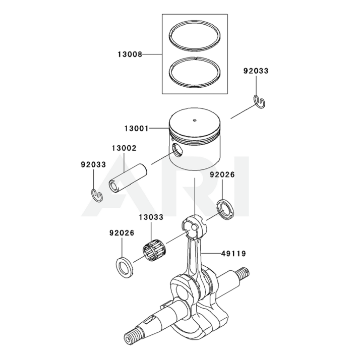 Piston Crankshaft For Kawasaki Krb Bc Blower L S Engineers