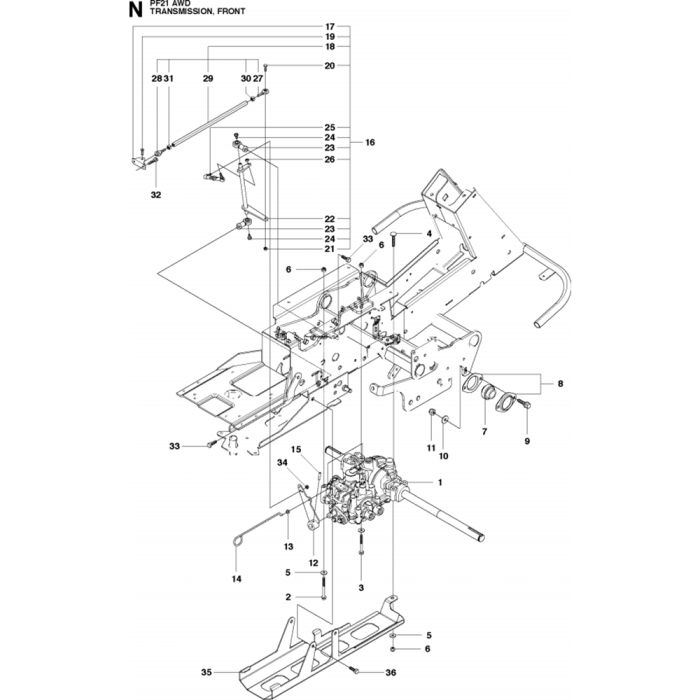 Transmission Assembly 2 For Husqvarna PROFLEX 21 AWD Riders L S Engineers