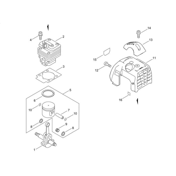 Cylinder Piston Crankshaft For Echo Srm Tes U Brushcutter L S