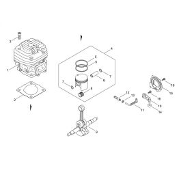 Cylinder Piston Crankshaft For Shindaiwa 390SX Chainsaw L S Engineers