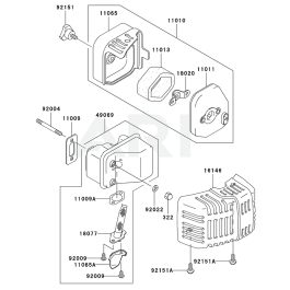 Air Filter Muffler For Kawasaki Khs A Hedge Trimmer L S Engineers