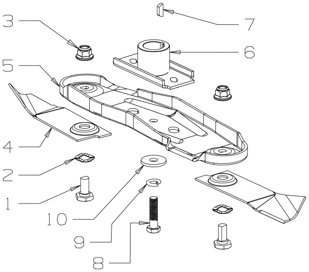 Blade (540mm) Assembly for Masport 800AL (2015 Nov 482840) Mower