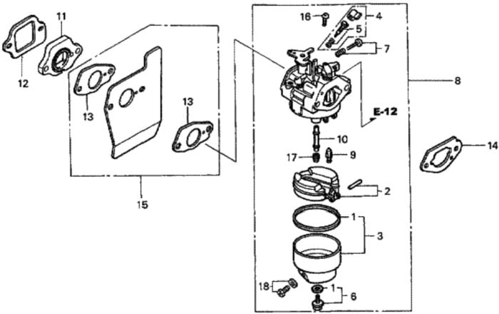 Carburettor for Honda HRG536C1 - PDE Lawn Mower