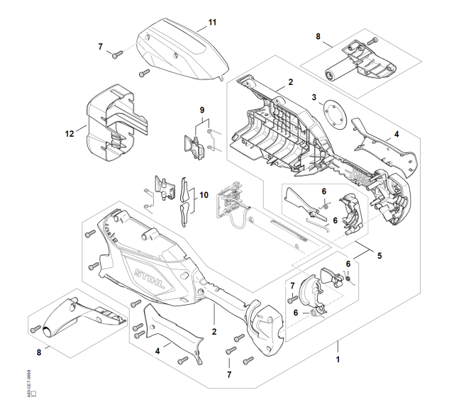 Handle Housing Assembly for Stihl HTA 66 Pole Pruner