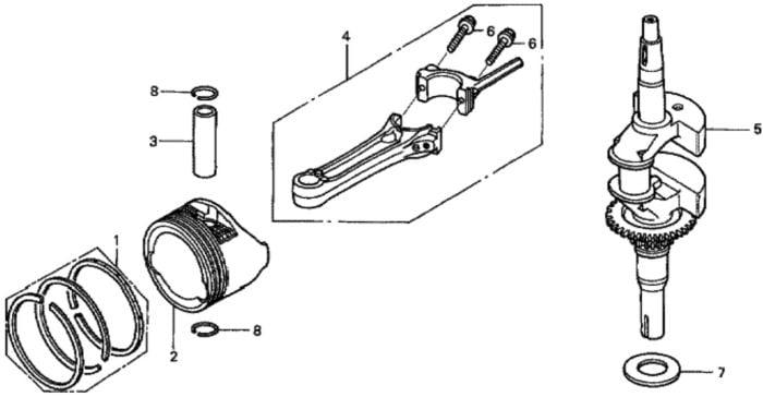 Crankshaft/Piston for Honda HRG536C1 - PDEA Lawn Mower