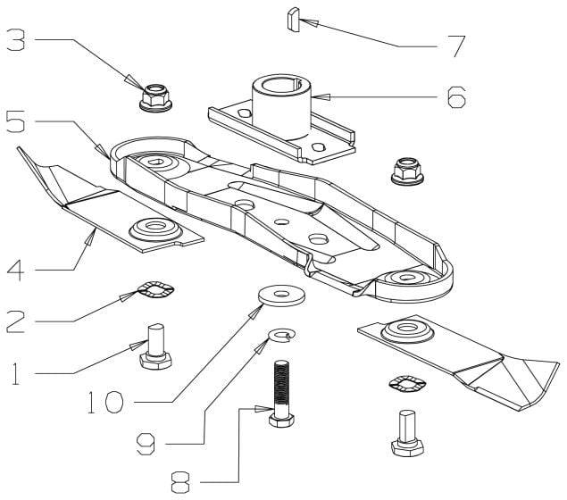 Blade (540mm) Assembly (S/N 7195783 - ) for Masport 800ST (2022 Sep 479987) Mower