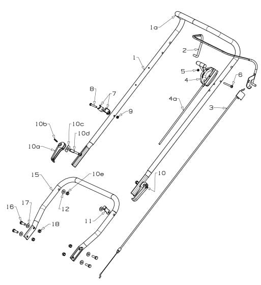 Handle Assembly for Masport 800AL (2015 Nov 482840) Mower