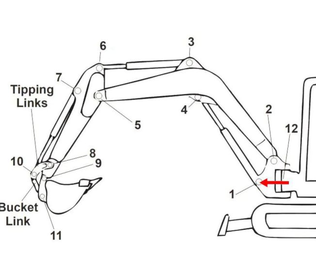 Pin (Position 1) for Kubota KX057-4 Mini Excavators - Replaces RD551 66580