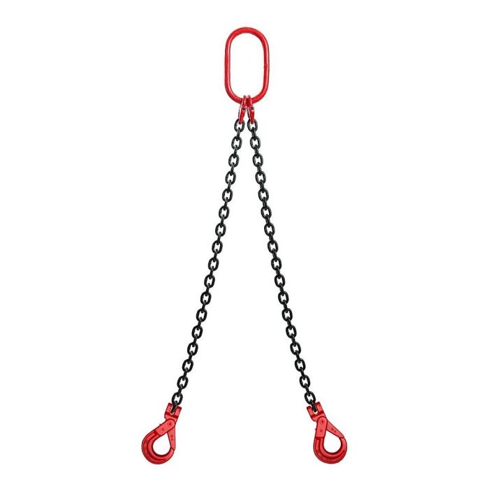 2 metre 7mm 2-Leg Chain Sling with Clevis Sling Hooks Self Locking Type ...