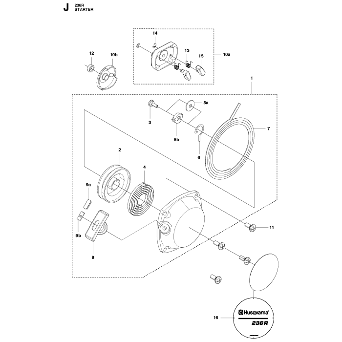 Starter Assembly for Husqvarna 236R Brushcutters | L&S Engineers