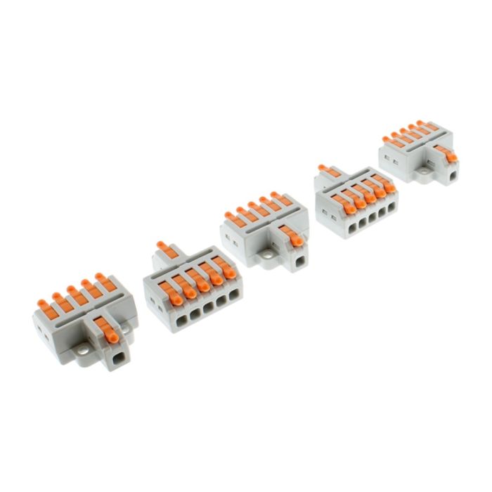 1 Way In 5 Way Out Quick Wire Connector Splitter, 32A, 250V AC - Pack ...