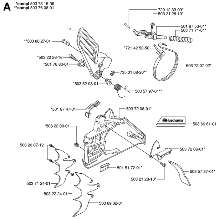 Chain Brake & Clutch Cover Assembly For Husqvarna 395XP Chainsaw | L&S ...