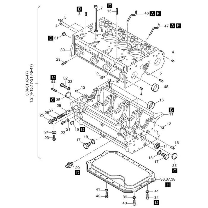 Crankcase Assembly for Hatz 4M40 Diesel Engines | L&S Engineers