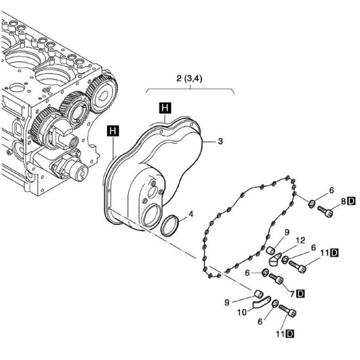 Timing Cover Assembly for Hatz 4M42 Diesel Engines | L&S Engineers