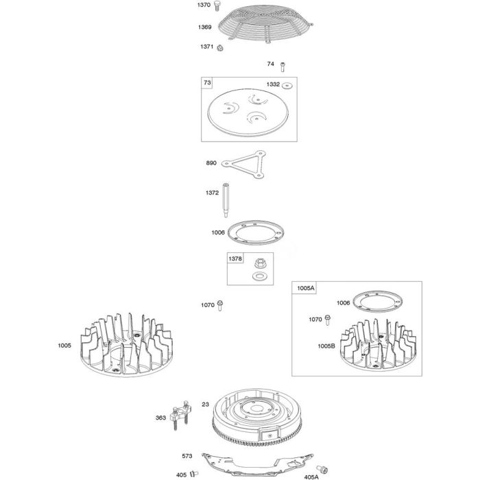 Flywheel Assembly for Briggs and Stratton Model No. 543777-0010-J1 ...