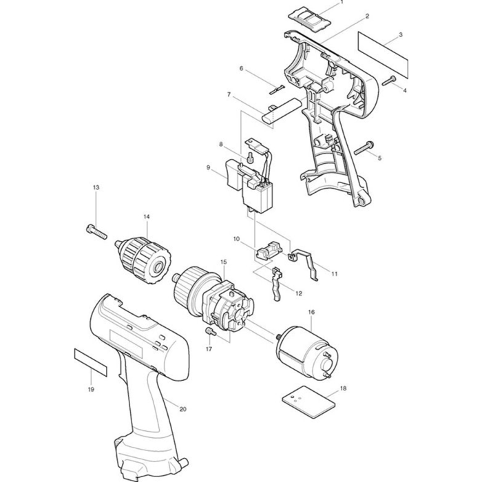 Main Assembly for Makita 6226D 9.6V Li-ion 3/8