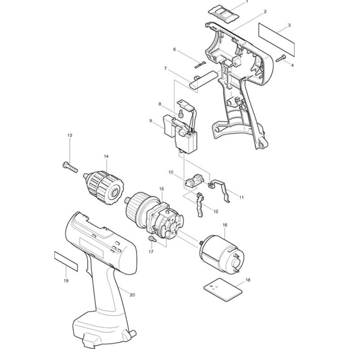 Main Assembly for Makita 6228D 14.4V 3 8