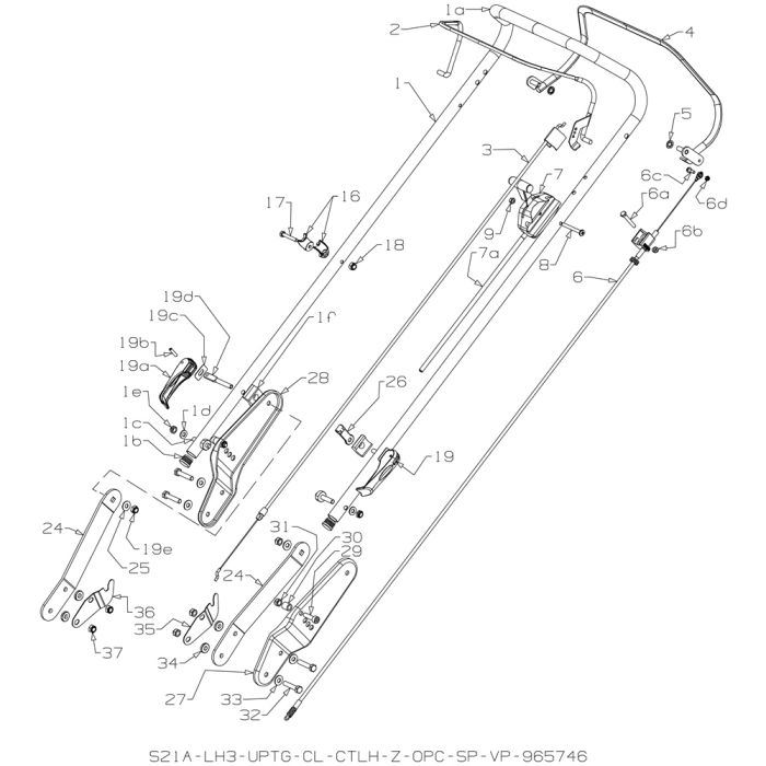 Handle Assembly for Masport 800AL SP 2018 Oct Mower | L&S Engineers