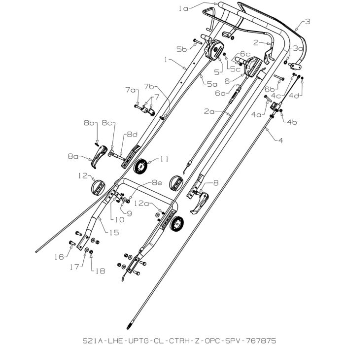 Handle Assembly for Masport 800AL SPV 2012 Feb Mower | L&S Engineers