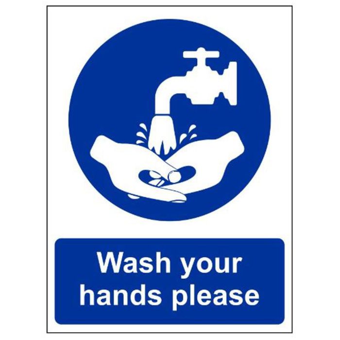 Wash Your Hands Please - Rectangular Semi-rigid Styrene Sign | L&S ...