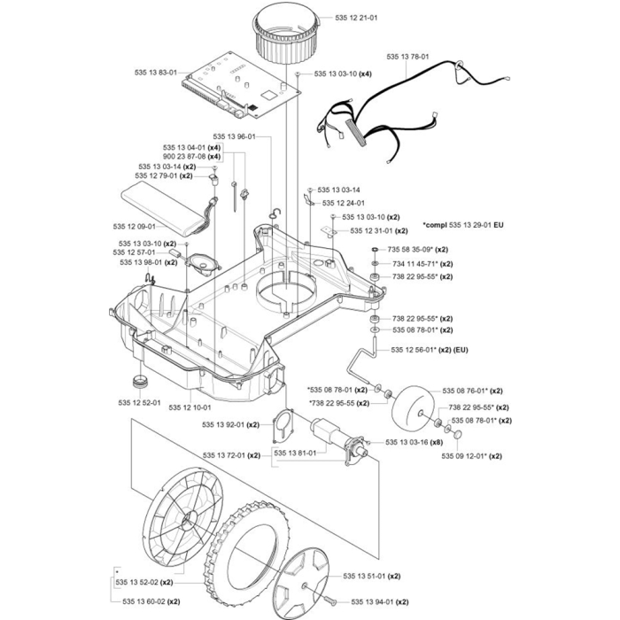 Chassis Lower Assembly for Husqvarna Automower G1 1998 2003