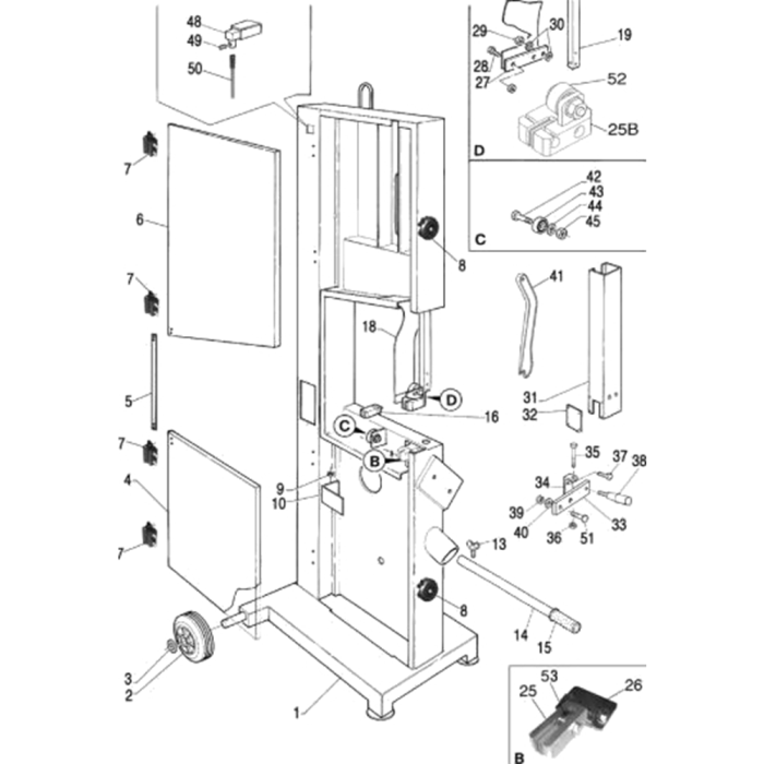 Main Frame Assembly for Norton Clipper CB511 Table Saw | L&S Engineers