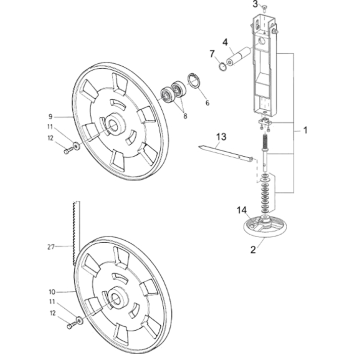 Belt Tensioning Assembly for Norton Clipper CB511 Table Saw | L&S Engineers