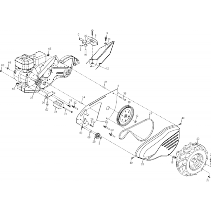 Mainframe, Left Side Assembly for Husqvarna CRT 900 LS Cultivator ...