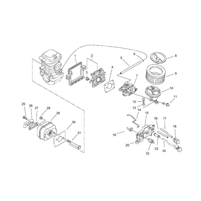 Air Cleaner, Carburettor, Muffler for ECHO CS-370ES Chainsaw | L&S ...