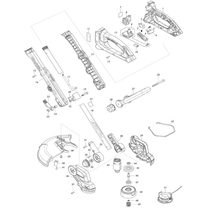 Complete Assembly for Makita DUR193 Cordless Trimmer | L&S Engineers