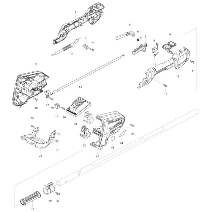 Housing Assembly for Makita DUR364L Cordless Trimmer | L&S Engineers