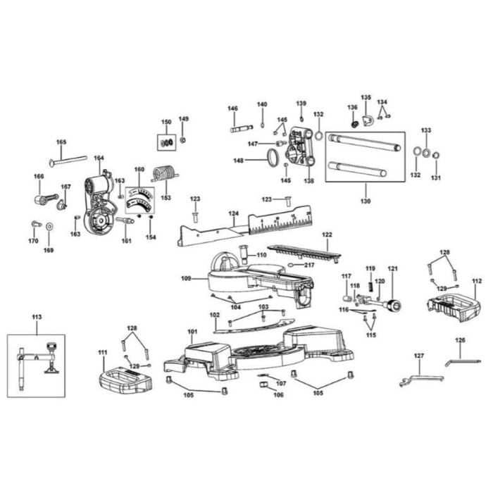 Base Assembly for DeWalt DWS774 Mitre Saw | L&S Engineers