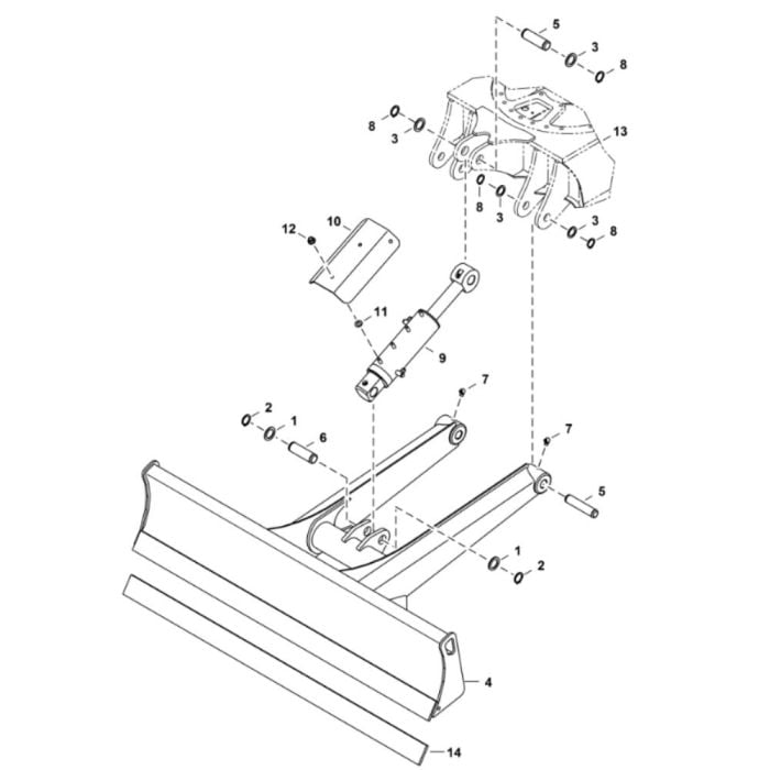 Blade Assembly for BobCat E26 (S/N ACRA11001 & Above) | L&S Engineers