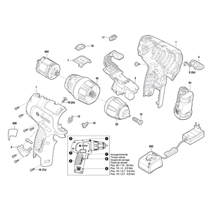 Cordless Two speed Combi Assembly for Bosch EasyImpact 12 L S