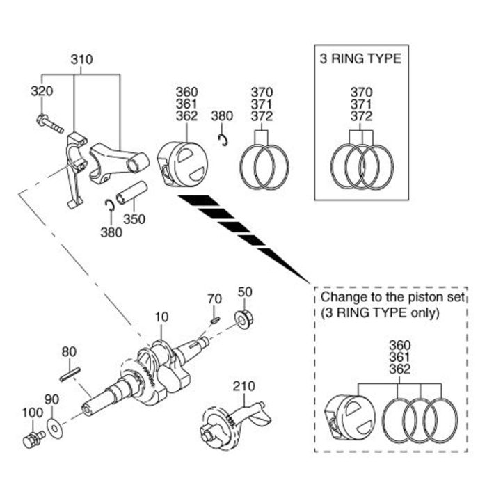 Crankshaft Piston Assembly For Robin Subaru Ex35 Engines Lands Engineers