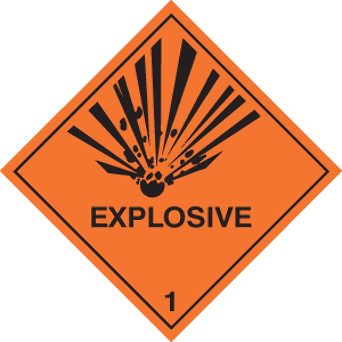 Explosive Hazard Warning Diamond Label L S Engineers