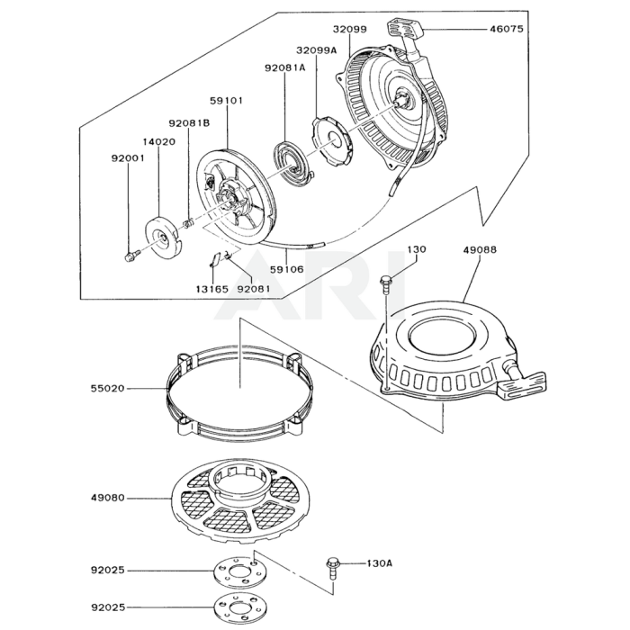 Starter for kawasaki 2025 lawn mower engine