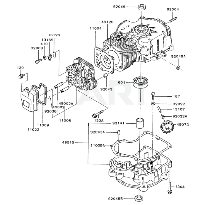 Cylinder   Crankcase For Kawasaki Fc290v Engine 