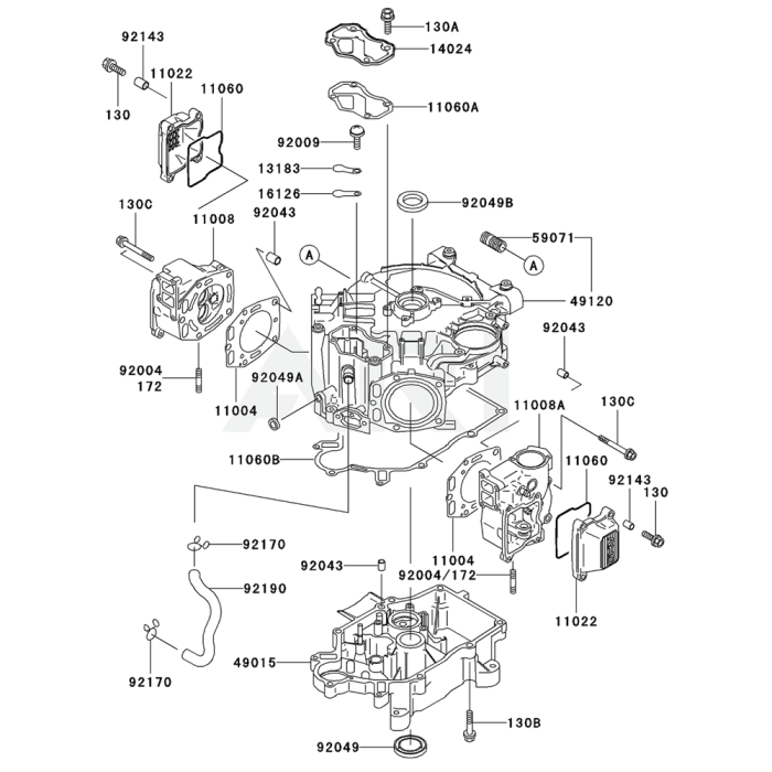 Cylinder / Crankcase for Kawasaki FD440V Engine | L&S Engineers