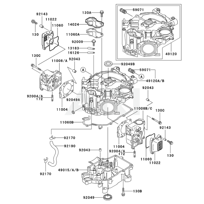 Cylinder / Crankcase for Kawasaki FD501V Engine | L&S Engineers