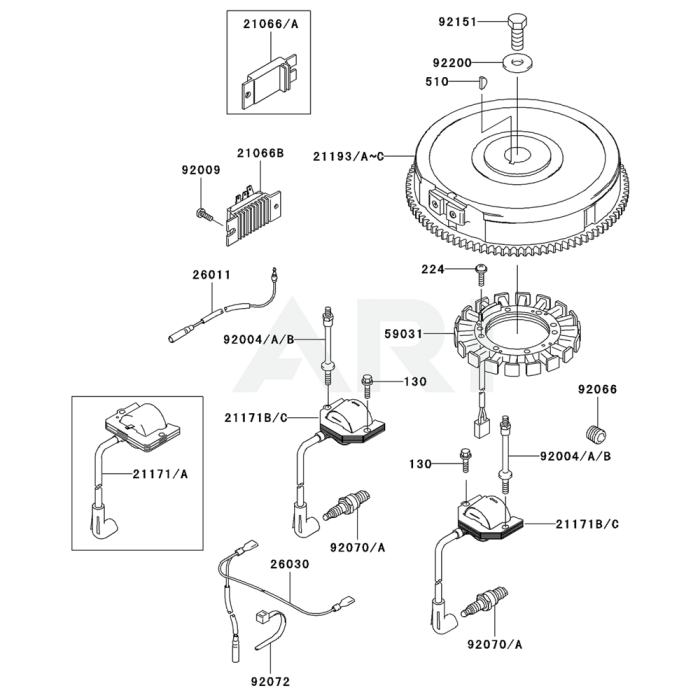 Kawasaki mower best sale engine parts