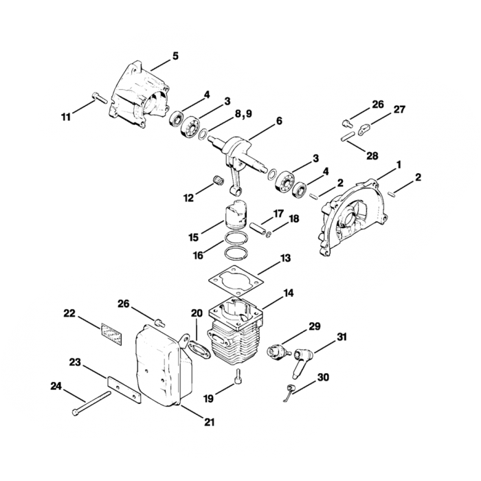 Stihl FS90 Crankcase Cylinder Assembly | L&S Engineers